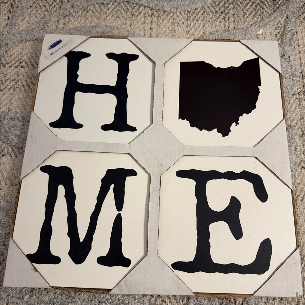 Black and White HOME Art Tiles